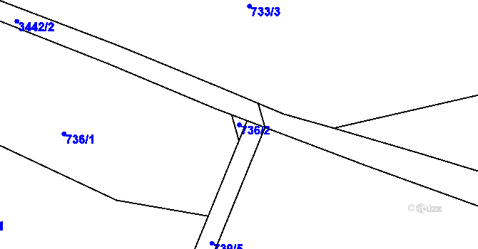 Parcela st. 736/2 v KÚ Dubnice pod Ralskem, Katastrální mapa