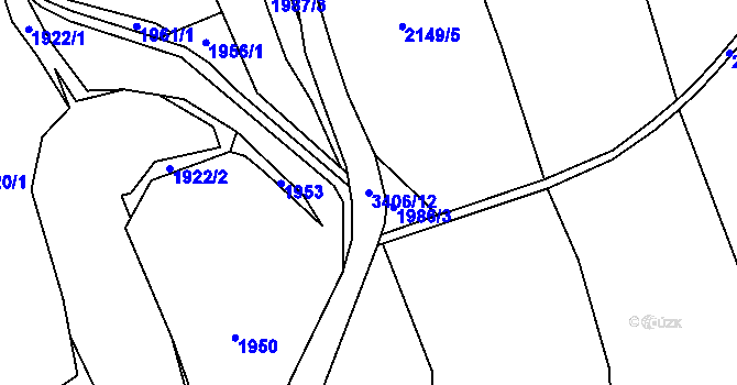 Parcela st. 3406/12 v KÚ Dubnice pod Ralskem, Katastrální mapa