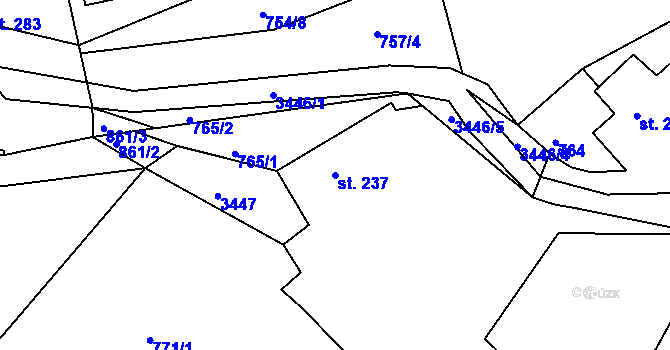 Parcela st. 237 v KÚ Dubnice pod Ralskem, Katastrální mapa
