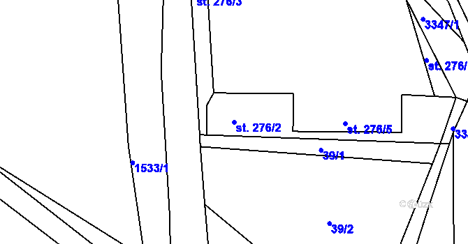 Parcela st. 276/2 v KÚ Dubnice pod Ralskem, Katastrální mapa