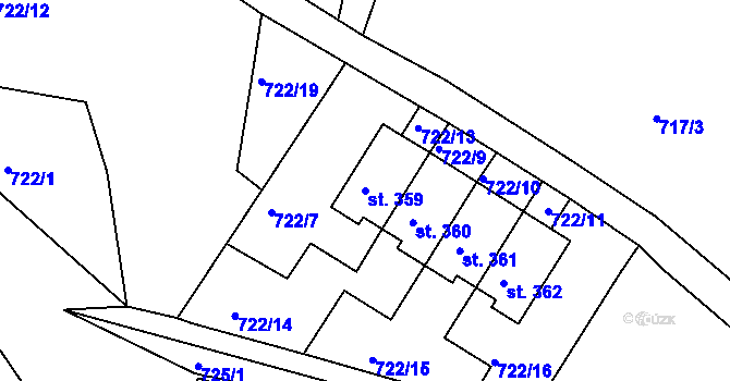 Parcela st. 359 v KÚ Dubnice pod Ralskem, Katastrální mapa