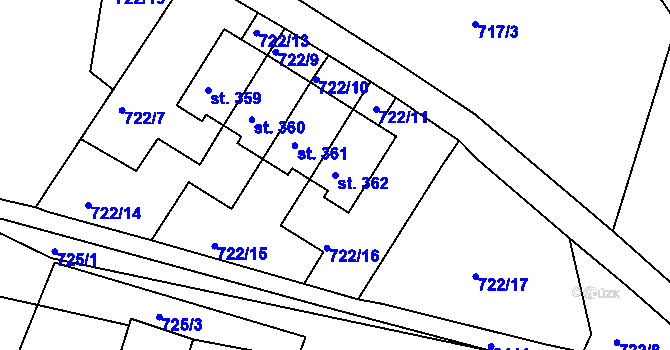 Parcela st. 362 v KÚ Dubnice pod Ralskem, Katastrální mapa