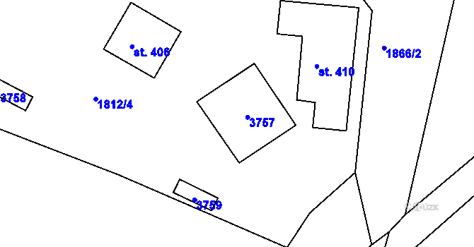 Parcela st. 407 v KÚ Dubnice pod Ralskem, Katastrální mapa