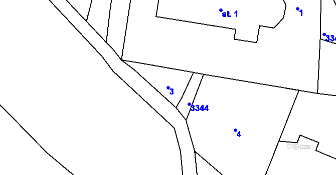 Parcela st. 3 v KÚ Dubnice pod Ralskem, Katastrální mapa