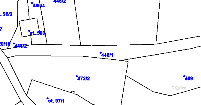 Parcela st. 448/1 v KÚ Dubnice pod Ralskem, Katastrální mapa