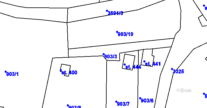 Parcela st. 903/3 v KÚ Dubnice pod Ralskem, Katastrální mapa