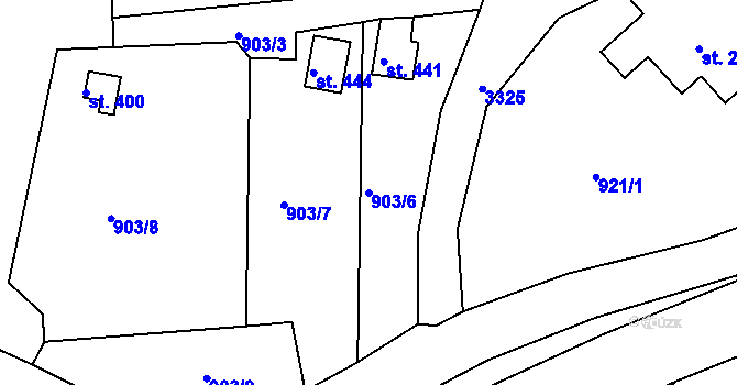 Parcela st. 903/6 v KÚ Dubnice pod Ralskem, Katastrální mapa