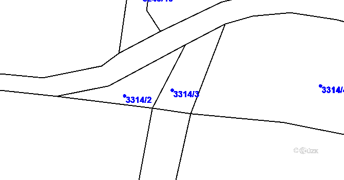 Parcela st. 3314/3 v KÚ Dubnice pod Ralskem, Katastrální mapa