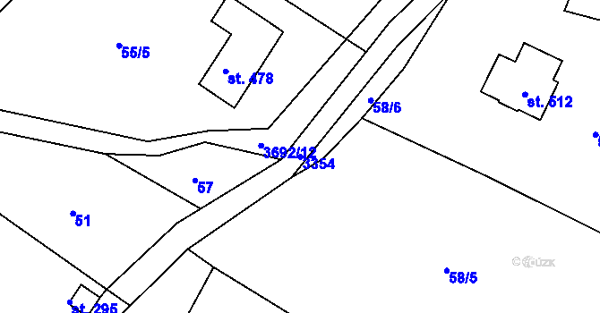 Parcela st. 3354 v KÚ Dubnice pod Ralskem, Katastrální mapa