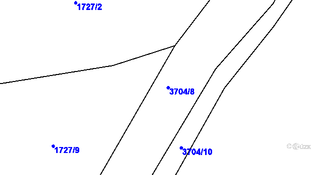 Parcela st. 3704/8 v KÚ Dubnice pod Ralskem, Katastrální mapa