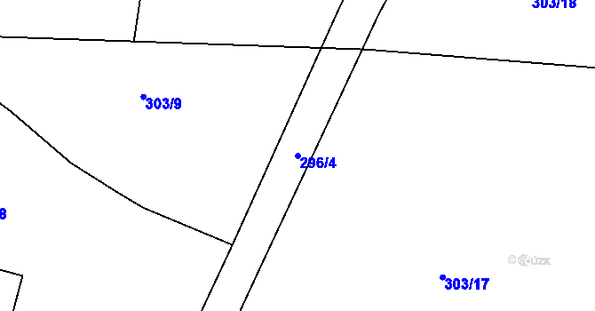 Parcela st. 296/4 v KÚ Dubno, Katastrální mapa