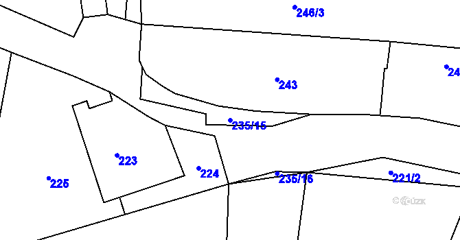 Parcela st. 235/15 v KÚ Dubno, Katastrální mapa
