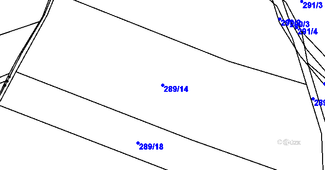 Parcela st. 289/14 v KÚ Dubno, Katastrální mapa