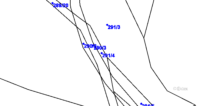 Parcela st. 291/4 v KÚ Dubno, Katastrální mapa