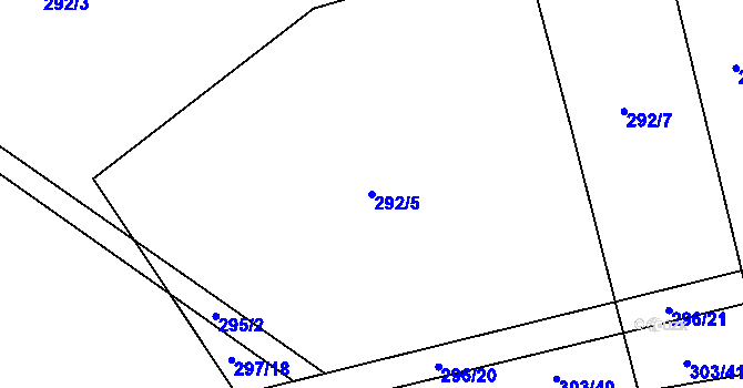 Parcela st. 292/5 v KÚ Dubno, Katastrální mapa