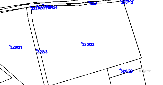 Parcela st. 320/22 v KÚ Dubno, Katastrální mapa