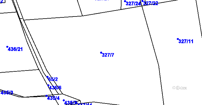Parcela st. 327/7 v KÚ Dubno, Katastrální mapa