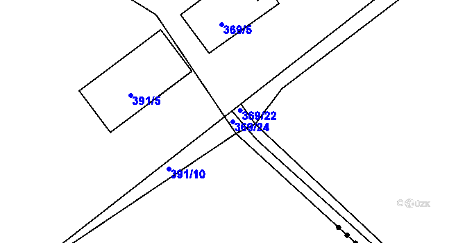 Parcela st. 369/24 v KÚ Dubno, Katastrální mapa