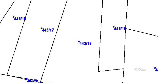 Parcela st. 443/18 v KÚ Dubno, Katastrální mapa