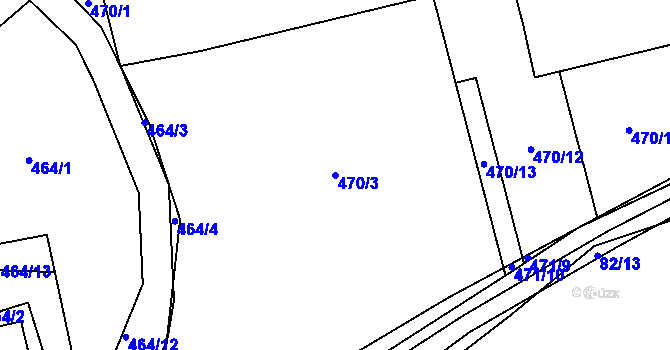 Parcela st. 470/3 v KÚ Dubno, Katastrální mapa