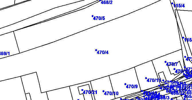 Parcela st. 470/4 v KÚ Dubno, Katastrální mapa