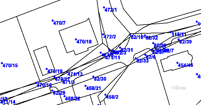 Parcela st. 471/6 v KÚ Dubno, Katastrální mapa