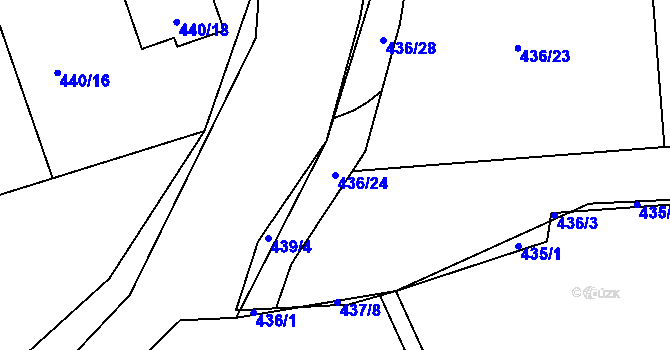 Parcela st. 436/24 v KÚ Dubno, Katastrální mapa