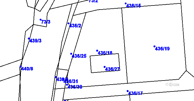 Parcela st. 436/18 v KÚ Dubno, Katastrální mapa