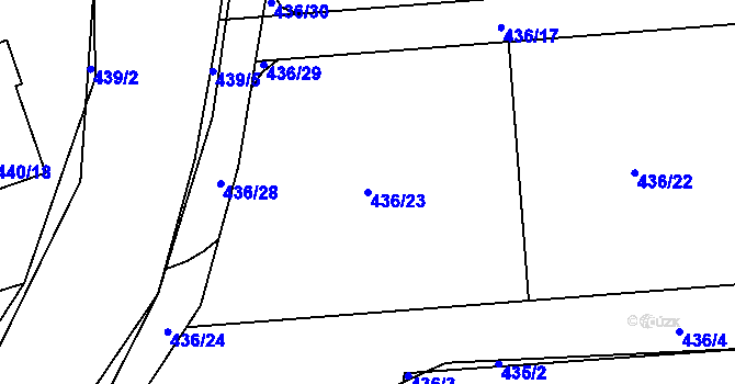 Parcela st. 436/23 v KÚ Dubno, Katastrální mapa