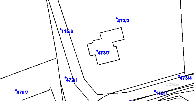 Parcela st. 473/7 v KÚ Dubno, Katastrální mapa