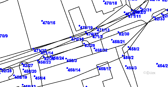 Parcela st. 82/29 v KÚ Dubno, Katastrální mapa