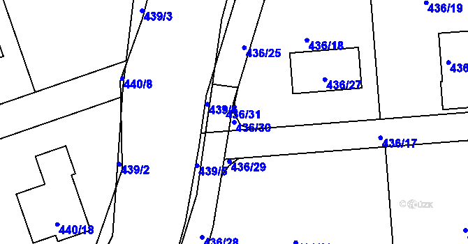 Parcela st. 436/30 v KÚ Dubno, Katastrální mapa