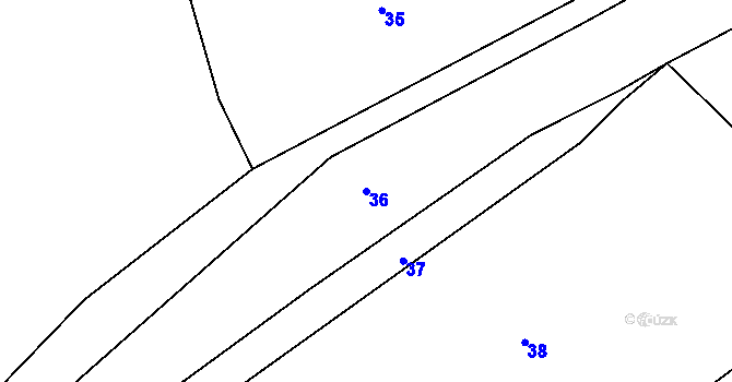 Parcela st. 36 v KÚ Dubovice, Katastrální mapa