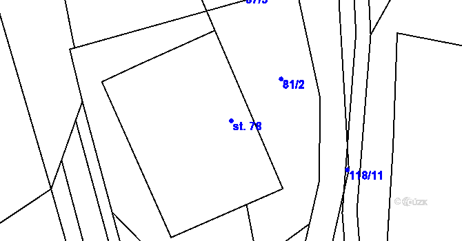 Parcela st. 78 v KÚ Dudín, Katastrální mapa