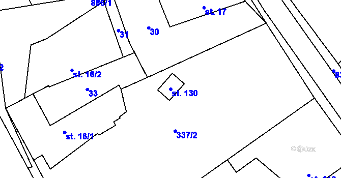 Parcela st. 130 v KÚ Dudín, Katastrální mapa