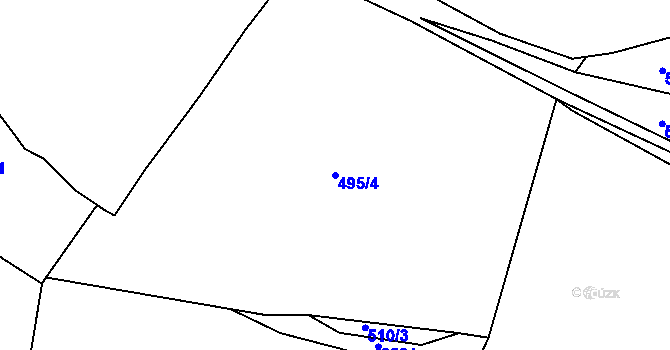 Parcela st. 495/4 v KÚ Dudín, Katastrální mapa