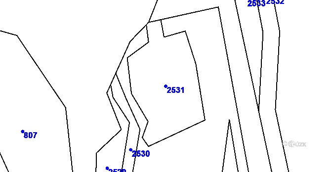 Parcela st. 2531 v KÚ Dudín, Katastrální mapa