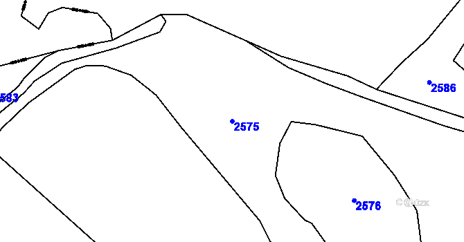 Parcela st. 2575 v KÚ Dudín, Katastrální mapa