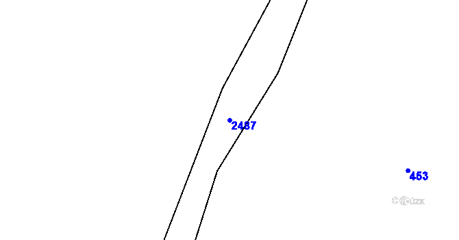 Parcela st. 2487 v KÚ Dudín, Katastrální mapa