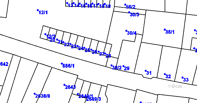 Parcela st. 27 v KÚ Duchcov, Katastrální mapa