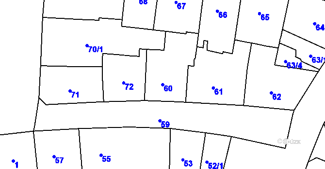Parcela st. 60 v KÚ Duchcov, Katastrální mapa