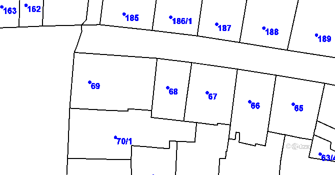 Parcela st. 68 v KÚ Duchcov, Katastrální mapa