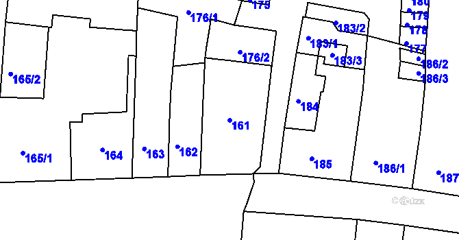 Parcela st. 161 v KÚ Duchcov, Katastrální mapa