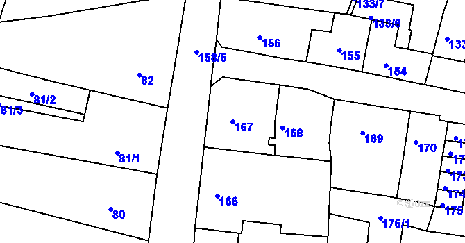 Parcela st. 167 v KÚ Duchcov, Katastrální mapa