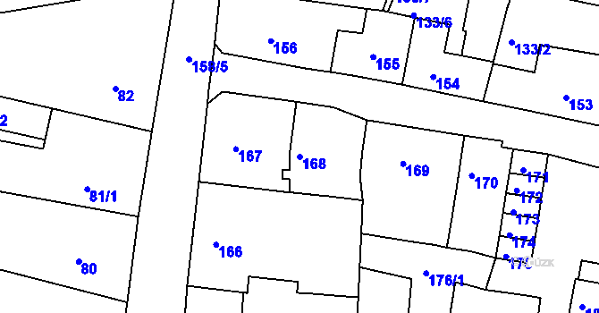 Parcela st. 168 v KÚ Duchcov, Katastrální mapa