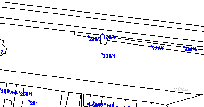 Parcela st. 238/1 v KÚ Duchcov, Katastrální mapa
