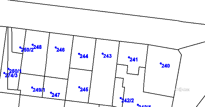 Parcela st. 243 v KÚ Duchcov, Katastrální mapa
