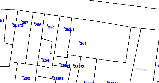 Parcela st. 251 v KÚ Duchcov, Katastrální mapa
