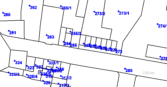 Parcela st. 266 v KÚ Duchcov, Katastrální mapa