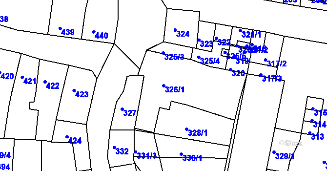Parcela st. 326/1 v KÚ Duchcov, Katastrální mapa